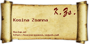Kosina Zsanna névjegykártya